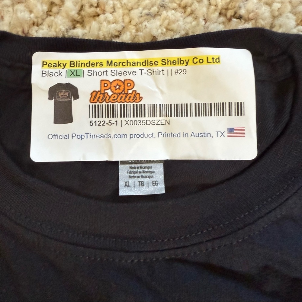 Peaky Blinders Shelby Co. Black T-Shirt XL XLarge New - Picture 4 of 6